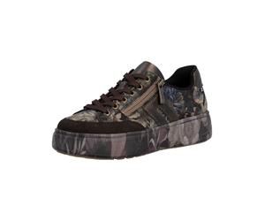 Plateausneaker RIEKER "Rieker Sneaker Lederimitat/Textil", Damen, Gr. 41, braun (schwarz kombi), Lederimitat, Textil, Schuhe Plateausneaker (26602163-41) schwarz kombi