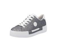Plateausneaker RIEKER "Rieker Sneaker Synthetik", Damen, Gr. 40, silber (silber, weiß), Synthetik, Schuhe Plateausneaker (48959425-40) silber, weiß