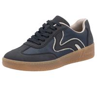 Plateausneaker RIEKER SPORT, Damen, Gr. 39, blau (jeansblau), Lederimitat, Schuhe Plateausneaker, Freizeitschuh, Halbschuh, Schnürschuh in veganer Verarbeitung (68774916-39) jeansblau