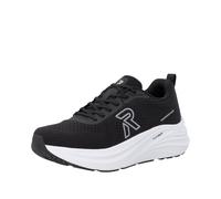Plateausneaker RIEKER SPORT, Damen, Gr. 40, schwarz-weiß (schwarz), Textil, unifarben, Schuhe Plateausneaker, Freizeitschuh, Halbschuh, Schnürer mit leichter Laufsohle (48124708-40) schwarz