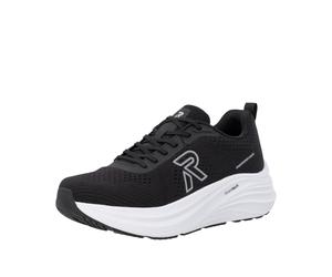 Plateausneaker RIEKER SPORT, Damen, Gr. 40, schwarz-weiß (schwarz), Textil, unifarben, Schuhe Plateausneaker, Freizeitschuh, Halbschuh, Schnürer mit leichter Laufsohle (48124708-40) schwarz