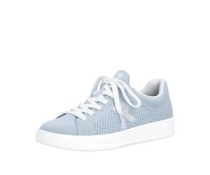 Plateausneaker RIEKER SPORT, Herren, Gr. 41, hellblau, Textil, unifarben, Schuhe Plateausneaker, Slip-on Sneaker, Halbschuh, Freizeitsneaker mit aufgesetzter Schnürung (73854107-41) hellblau