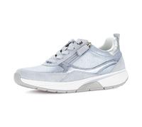 Plateausneaker ROLLINGSOFT, Damen, Gr. 40, blau, silberfarben, Textil, Veloursleder, Schuhe Plateausneaker, Freizeitschuh, Halbschuh, Schnürschuh mit Kontrastbesatz, G-Weite (31445323-40) blau, silber