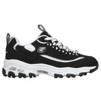 Plateausneaker SKECHERS "D'LITES", Mädchen, Gr. 30, atmungsaktiv, schwarz, weiß, Synthetik, Textil, Schuhe Plateausneaker, Schnürschuh, mit Memory Foam, Größenschablone zum Download (52130224-30) schw