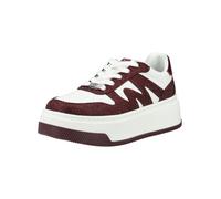 Plateausneaker STEVE MADDEN "STEVE MADDEN Sneaker Lederimitat/Textil", Damen, Gr. 39, weiß (weiß, rot), Lederimitat, Textil, Schuhe Plateausneaker (34374540-39) weiß, rot