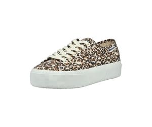 Plateausneaker SUPERGA "Superga Sneaker Baumwolle", Damen, Gr. 38, braun (leopard), Textil, Schuhe Plateausneaker (63238028-38) leopard