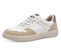 Plateausneaker TAMARIS, Damen, Gr. 36, beige (beige, kombiniert), Leder, Lederimitat, Schuhe Plateausneaker, Freizeitschuh, Halbschuh, Schnürschuh mit Kontrastbesätzen (78078336-36)