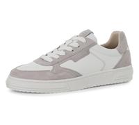Plateausneaker TAMARIS, Damen, Gr. 36, grau (taupe, weiß), Leder, Lederimitat, Schuhe Plateausneaker, Freizeitschuh, Halbschuh, Schnürschuh mit seitlichem Logoschriftzug (32202025-36) taupe, weiß