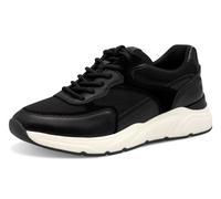 Plateausneaker TAMARIS, Damen, Gr. 36, schwarz, Leder, Lederimitat, Textil, unifarben, Schuhe Plateausneaker, Freizeitschuh, Halbschuh, Schnürschuh mit gepolstertem Schaftrand (34820022-36)