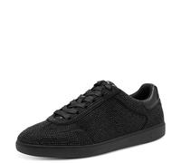 Plateausneaker TAMARIS, Damen, Gr. 36, schwarz, Lederimitat, Textil, Glitzer, unifarben, Schuhe Plateausneaker, Freizeitschuh, Halbschuh, Schnürschuh in veganer Verarbeitung (36728402-36) schwarz