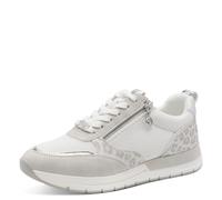 Plateausneaker TAMARIS, Damen, Gr. 36, silberfarben kombiniert, Lederimitat, Textil, Schuhe Plateausneaker, Freizeitschuh, Schnürschuh, Halbschuh mit Reißverschluss außen (98945450-36) silberfarben ko