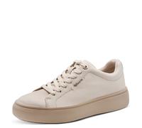 Plateausneaker TAMARIS, Damen, Gr. 36, Synthetik Textil, beige (ivory, beige), Leder, unifarben, Basic, Schuhe Plateausneaker, Freizeitschuh, Halbschuh, Schnürschuh mit Wechselfußbett (53958969-36) iv