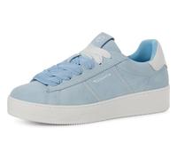 Plateausneaker TAMARIS, Damen, Gr. 37, blau (hellblau), Rindsleder, Schuhe Plateausneaker, Freizeitschuh, Halbschuh, Schnürschuh mit seitlichem Logoschriftzug (92382216-37) hellblau