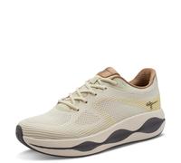 Plateausneaker TAMARIS, Damen, Gr. 37, creme, kombiniert, Synthetik, Textil, Mesh, Minimalmuster, kontrastfarbene Details, Schuhe Plateausneaker, Freizeitschuh, Halbschuh, vegane Verarbeitung (8120325