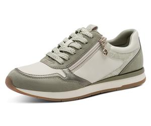 Plateausneaker TAMARIS, Damen, Gr. 37, mintgrün kombiniert, Lederimitat, Textil, kontrastfarbene Details, Schuhe Plateausneaker, Schnürschuh, Freizeitschuh, Halbschuh in veganer Verarbeitung (40971109