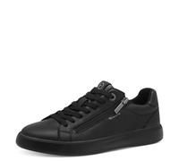 Plateausneaker TAMARIS, Damen, Gr. 37, schwarz, Leder, Lederimitat, unifarben, Schuhe Plateausneaker, Freizeitschuh, Halbschuh, Schnürschuh mit Ziernähten (51520953-37)
