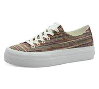 Plateausneaker TAMARIS, Damen, Gr. 38, bunt (multi), Lederimitat, Textil, Schuhe Plateausneaker, Freizeitschuh, Halbschuh, Schnürschuh mit Logo an der Ferse (92911835-38) multi