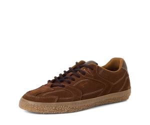 Plateausneaker TAMARIS, Damen, Gr. 39, cognac, Veloursleder, aufgeraut, Basic, Schuhe Plateausneaker, Freizeitschuh, Schnürer, Halbschuh im Retro-Look (87764700-39) cognac