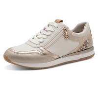 Plateausneaker TAMARIS, Damen, Gr. 39, ivory kombiniert, Lederimitat, Textil, kontrastfarbene Details, Schuhe Plateausneaker, Schnürschuh, Freizeitschuh, Halbschuh in veganer Verarbeitung (87549105-39