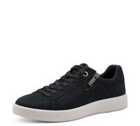 Plateausneaker TAMARIS, Damen, Gr. 39, navy, Lederimitat, Nubukleder, unifarben, Schuhe Plateausneaker, Freizeitschuh, Halbschuh, Schnürschuh mit Ziernähten (70882224-39) navy