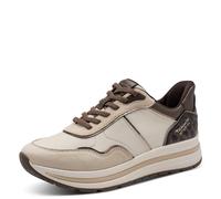 Plateausneaker TAMARIS, Damen, Gr. 39, transparent (creme, kombiniert), Synthetik, Textil, kontrastfarbene Details, Schuhe Plateausneaker, Freizeitschuh, STEP IN Damensneaker, Halbschuh veganer Herste