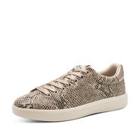 Plateausneaker TAMARIS, Damen, Gr. 40, beige (beige snake), Lederimitat, Textil, Reptilienprägung, Schuhe Plateausneaker, Freizeitschuh, Halbschuh, Schnürschuh in veganer Verarbeitung (16877725-40) be