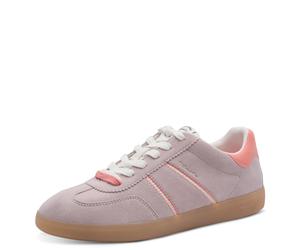 Plateausneaker TAMARIS, Damen, Gr. 40, rosa (lila, rose), Lederimitat, Veloursleder, unifarben mit Farbeinsatz, Schuhe Plateausneaker, Freizeitschuh, Halbschuh, Schnürschuh mit gepolstertem Schaftrand