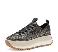 Plateausneaker TAMARIS, Damen, Gr. 40, schwarz (schwarz snake), Synthetik, Textil, Reptilienprägung, Schuhe Plateausneaker, Halbschuh, Schnürschuh, Trendschuh im Snake-Look (48005354-40) schwarz snake