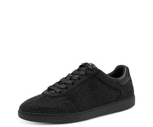 Plateausneaker TAMARIS, Damen, Gr. 41, schwarz, Lederimitat, Textil, Glitzer, unifarben, Schuhe Plateausneaker, Freizeitschuh, Halbschuh, Schnürschuh in veganer Verarbeitung (36728402-41) schwarz