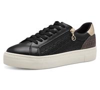Tamaris Damen Sneaker 1-23313-41/048 Wechselfußbett, Comfort Lining, Breit, Schwarz/Gold, Gr. 42