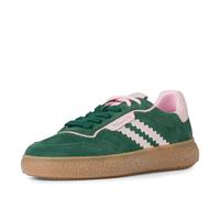 Plateausneaker TAMARIS, Herren, Gr. 36, grün (grün kombiniert), Lederimitat, Veloursleder, unifarben mit Farbeinsatz, Schuhe Plateausneaker, Freizeitschuh, Halbschuh, Schnürschuh mit Kontrastbesatz (3