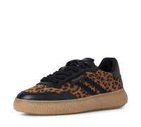 Plateausneaker TAMARIS, Herren, Gr. 40, braun (leo kombiniert), Lederimitat, Veloursleder, Schuhe Plateausneaker, Freizeitschuh, Halbschuh, Schnürschuh mit Kontrastbesatz (77635004-40) leo kombiniert