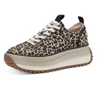 Plateausneaker TAMARIS "Milena", Damen, Gr. 38, braun (leodruck), Synthetik, Textil, Schuhe Plateausneaker, Freizeitschuh, Halbschuh, Schnürschuh in veganer Verarbeitung, Topseller (78462007-38)