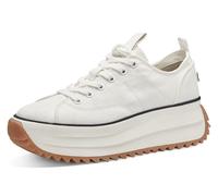 Plateausneaker TAMARIS "Milena", Damen, Gr. 39, weiß, Synthetik, Textil, Schuhe Plateausneaker, Freizeitschuh, Halbschuh, Schnürschuh in veganer Verarbeitung, Topseller (11265029-39)