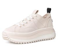 Plateausneaker TAMARIS "Milena", Damen, Gr. 40, beige (creme), Synthetik, Textil, Schuhe Plateausneaker, Freizeitschuh, Halbschuh, Schnürschuh in veganer Verarbeitung (24180000-40)