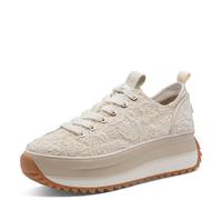 Plateausneaker TAMARIS "Tamaris Sneaker Lederimitat/Textil", Damen, Gr. 42, ivory, Lederimitat, Textil, Schuhe Plateausneaker (43442428-42) ivory