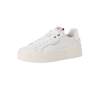 Plateausneaker TAMARIS "Tamaris Sneaker Leder/Synthetik", Damen, Gr. 38, weiß, Leder, Synthetik, Schuhe Plateausneaker (60043058-38) weiß