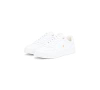 Plateausneaker TOMMY HILFIGER "CASUAL CUPSOLE SNEAKER", Damen, Gr. 40, weiß, beige, Leder, Schuhe Plateausneaker, Schnürschuh, Freizeitschuh, Halbschuh im angesagten Basek-Look (19507565-40) weiß, bei