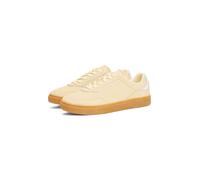 Plateausneaker TOMMY HILFIGER "CASUAL SUEDE SNEAKER", Damen, Gr. 41, vanille, Nubukleder, Schuhe Plateausneaker, Freizeitschuh, Halbschuh, Schnürer mit weich gepolstertem Schaftrand (88219044-41) vani