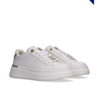 Plateausneaker TOMMY HILFIGER, Damen, Gr. 36, sanftes weiß, metallic, Lederimitat, metallic, Schuhe Plateausneaker, Trendy Schnürschuh, Halbschuh, Schnürschuh mit Plateausohle (18756221-36) sanftes we