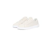Plateausneaker TOMMY HILFIGER "ICON COURT LIGHT WEIGHT SHINNY", Herren, Gr. 37, beige, Leder, Lederimitat, Schuhe Plateausneaker, Freizeitschuh, Halbschuh, Schnürer mit TH-Logo - klein ausfallend (353