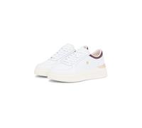 Plateausneaker TOMMY HILFIGER "SHINY LEATHER PLATFORM SNEAKER", Damen, Gr. 42, weiß, Leder, Lederimitat, Schuhe Plateausneaker (68824635-42) weiß