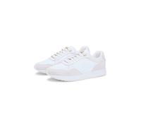 Plateausneaker TOMMY HILFIGER "TH CHIC EVA RUNNER MESH", Damen, Gr. 38, weiß, Textil, Veloursleder, Mesh, Schuhe Plateausneaker, Freizeitschuh, Halbschuh, Slipper mit elastischen Schnürsenkeln (712205