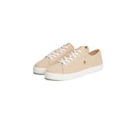 Plateausneaker TOMMY HILFIGER "TH CHIC FOXING SNEAKER", Herren, Gr. 36, beige, Textil, Flechtoptik, Strukturmuster, Schuhe Plateausneaker, Freizeitschuh, Schnürer, Halbschuh mit Logo-Emblem (21708902-