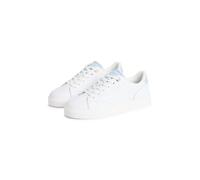 Plateausneaker TOMMY HILFIGER "TH CHIC SNEAKER", Damen, Gr. 38, weiß, hellbau, Leder, Schuhe Plateausneaker, Freizeitschuh, Halbschuh, Schnürschuh mit Ziernähten (61057644-38) weiß, hellbau