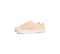 Plateausneaker TOMMY HILFIGER "TH OPEN MESH VULC SNEAKER", Damen, Gr. 39, rot (apricot), Textil, Schuhe Plateausneaker, Freizeitschuh, Halbschuh, Schnürschuh mit Logoflagge (20916258-39) apricot