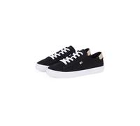 Plateausneaker TOMMY HILFIGER "VULC CANVAS LACE UP SNEAKER", Damen, Gr. 35, schwarz, Baumwolle, Schuhe Plateausneaker, Freizeitschuh, Halbschuh, Schnürschuh, in schmaler Form (44382308-35)