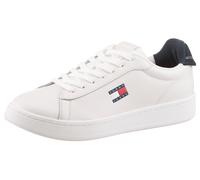 Plateausneaker TOMMY JEANS "ARCHIVE' 98", Damen, Gr. 37, bunt (weiß, dunkelblau), Nappaleder, Textil, Schuhe, Freizeitschuh, Halbschuh, Schnürschuh, mit Logoaufnäher an der Zunge (37108707-37) weiß, d