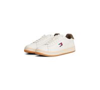 Plateausneaker TOMMY JEANS "ARCHIVE' 98", Damen, Gr. 38, braun (ivory, braun), Nappaleder, Textil, unifarben mit Farbeinsätzen, Basic, Schuhe Plateausneaker, Freizeitschuh, Halbschuh, Schnürer mit Kon