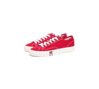 Plateausneaker TOMMY JEANS "ARCHIVE Y2K", Damen, Gr. 38, rot, Textil, unifarben, Schuhe Plateausneaker, Freizeitschuh, Halbschuh, Schnürer im Retro-Look mit Label im Plateau (40438040-38) rot